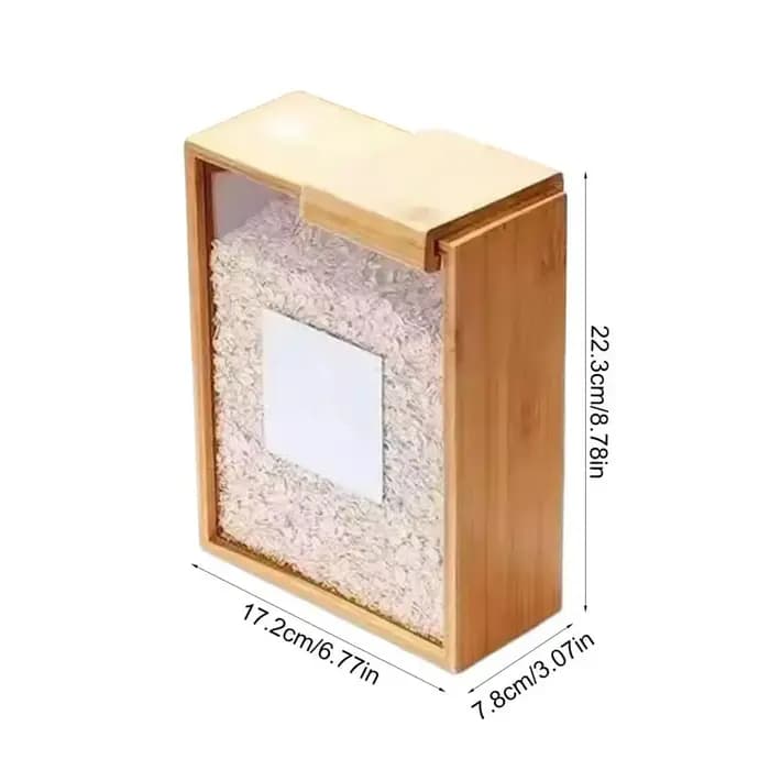 Boîte de rangement en bois avec fenêtre transparente