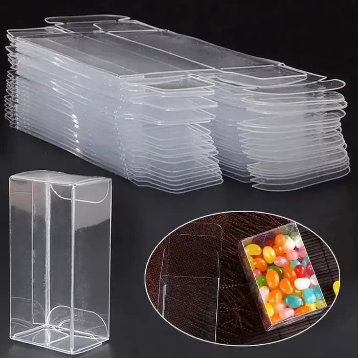 Boîte pliante en PVC Transparent 30x40x82mm, 50 pièces, support de rangement de cosmétiques Transpar