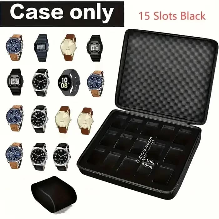 1 boîte de rangement luxueuse pour montres avec 15 emplacements