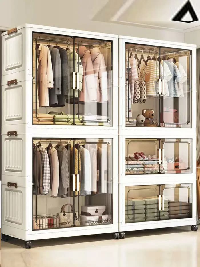 Boîte de rangement pour vêtements, grande capacité, armoire domestique extra-large, boîte de rangement en plastique pour couettes, armoire de rangement pliable pour vêtements, armoire de rangement