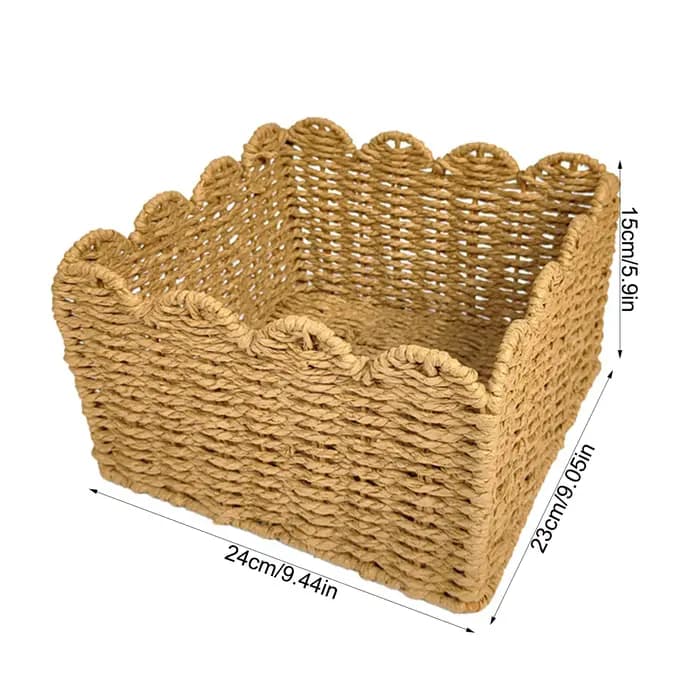 Panier de rangement polyvalent en osier grande capacité en corde de papier pour l'organisation de la
