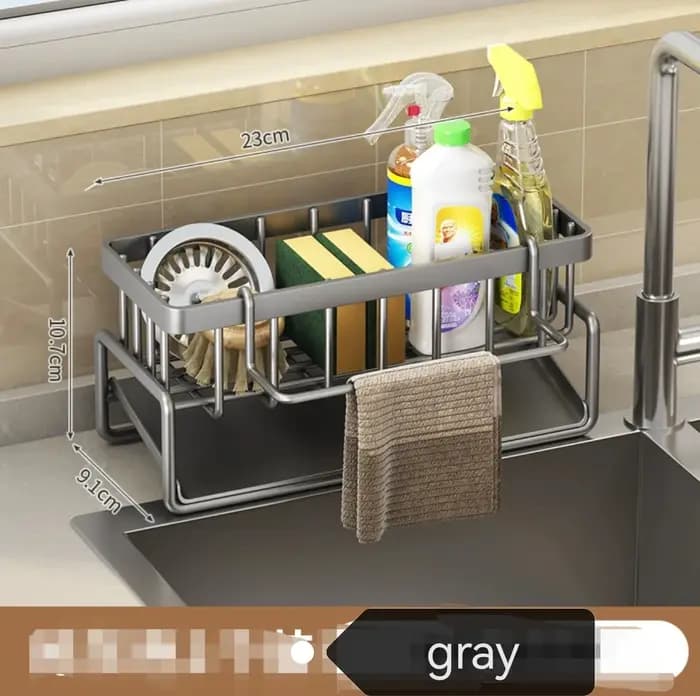 Support de rangement multifonctionnel en plastique pour évier de cuisine