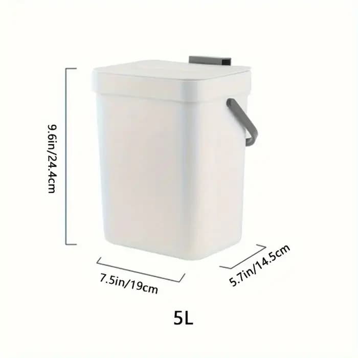 Poubelle peu encombrante à fermeture silencieuse-3/5L, poubelle scellée écologique pour la cuisine et le bureau, aucune électricité nécessaire