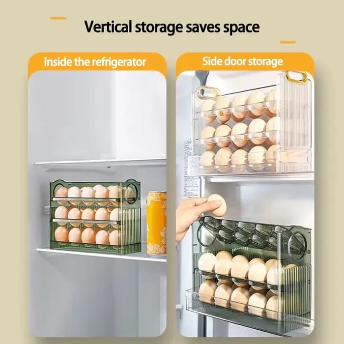 Boîte de rangement pour réfrigérateur d'œufs de cuisine de grande capacité