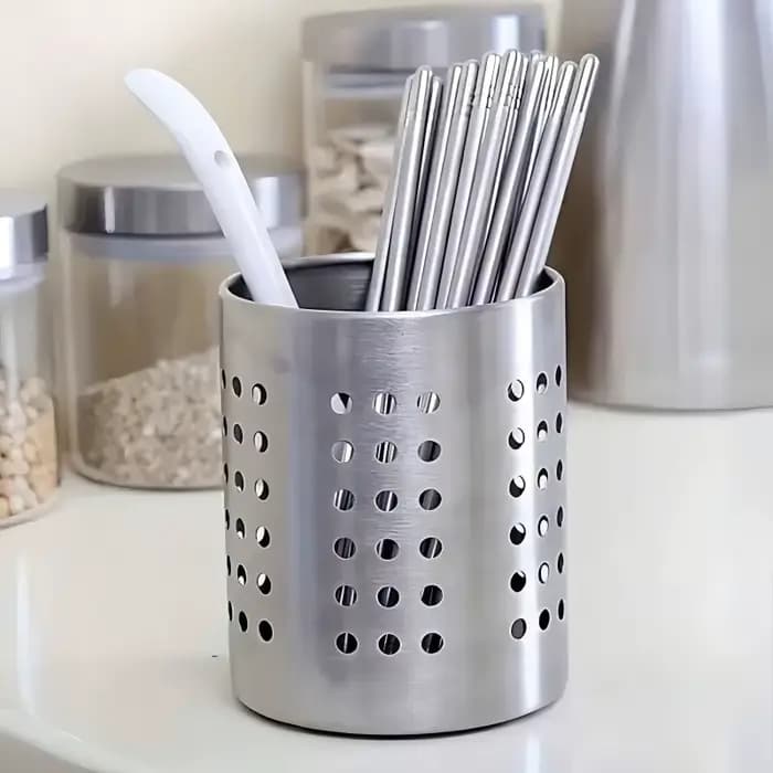 Boîte de rangement pour baguettes et couverts en acier inoxydable