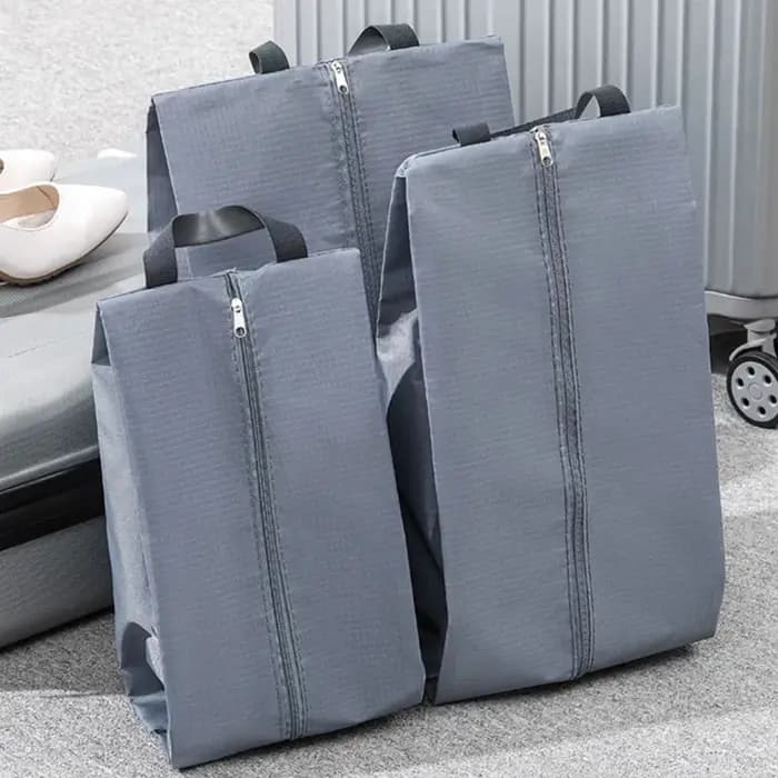 Sac de rangement pour chaussures en tissu nylon imperméable et anti-poussière avec fermeture éclair robuste