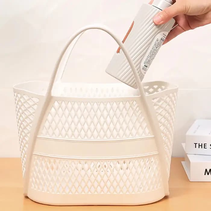 Panier de rangement ménager multifonctionnel en plastique avec drainage