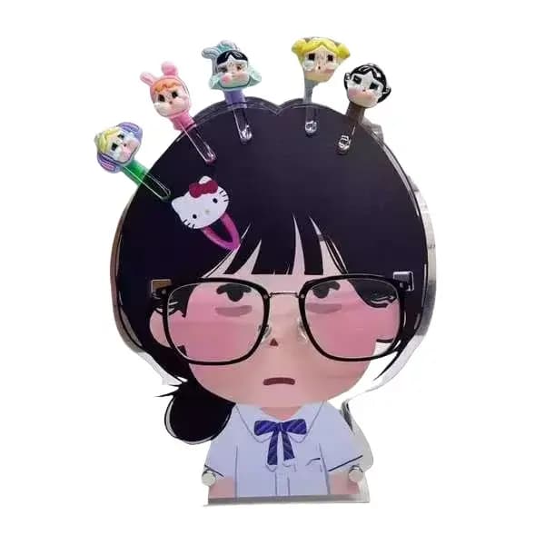 Étagère de rangement pour lunettes de dessin animé, support de pince à cheveux en acrylique Kawaii,