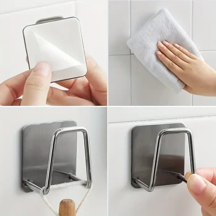 Porte-éponge en acier inoxydable pour évier de cuisine