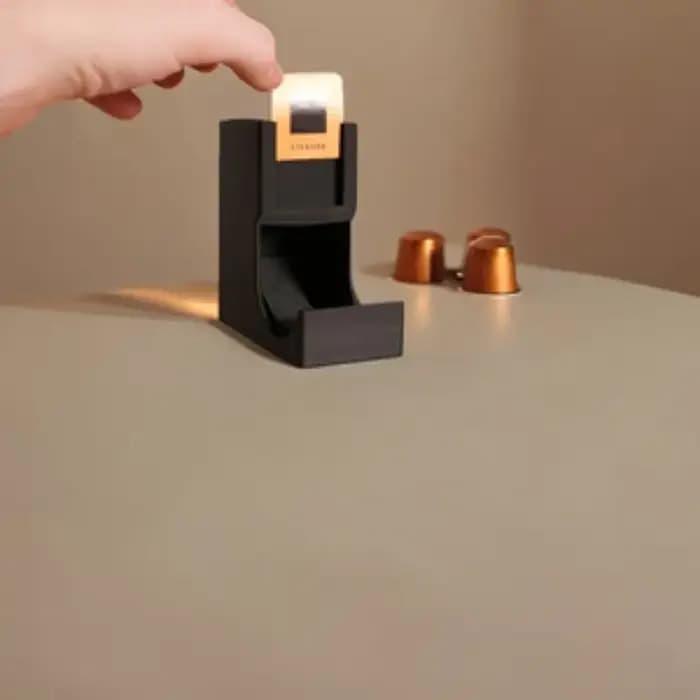 Support de rangement pour capsules de café Nespresso avec compartiments superposés et emplacements pour étiquettes
