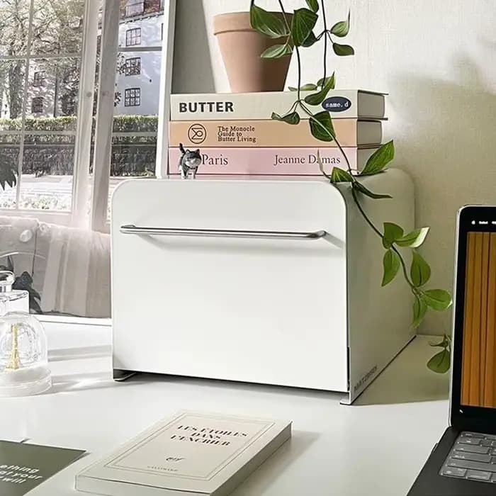 1 boîte de rangement moderne et simple avec tiroir en métal : étanche