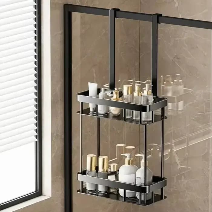 Étagère de rangement pour salle de bain à suspendre sur la porte