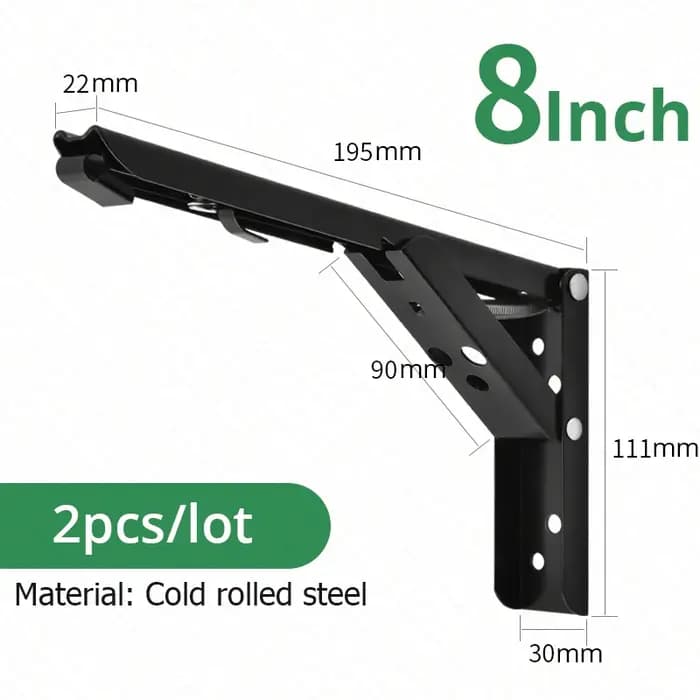 KAK 2 pièces supports d'étagère pliants support d'étagère pliable robuste en acier inoxydable pour l