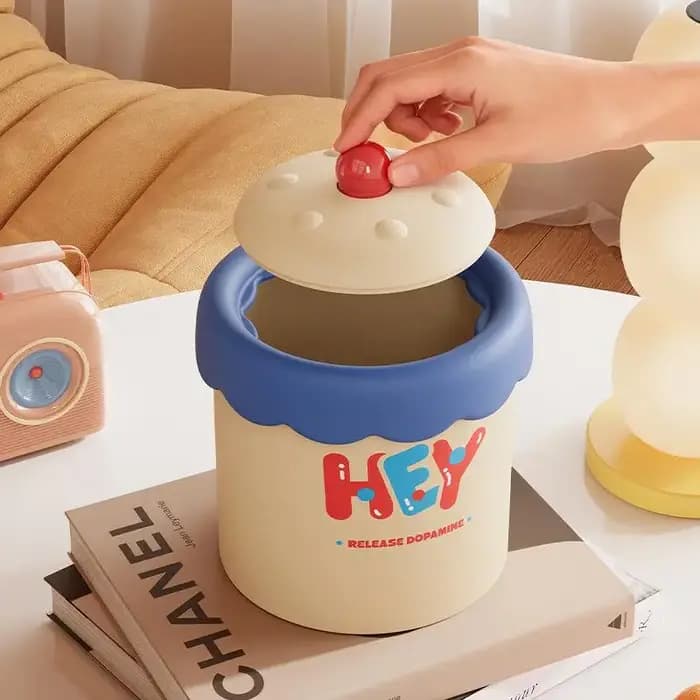 Poubelle de bureau petite et mignonne avec couvercle