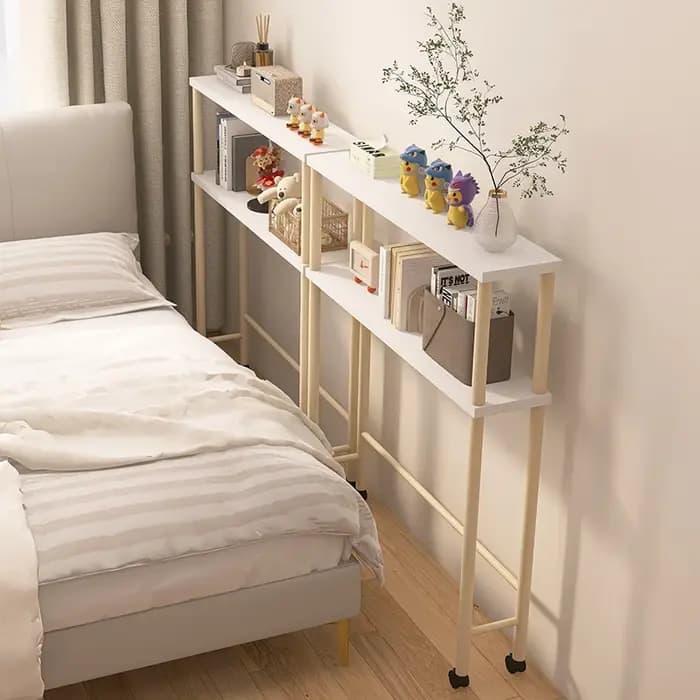 Support de rangement pour espace de chevet étroit, armoire latérale de canapé mince, rangement Compact pour chambre à coucher, organisateur Long d'espace, étagère de chevet compacte
