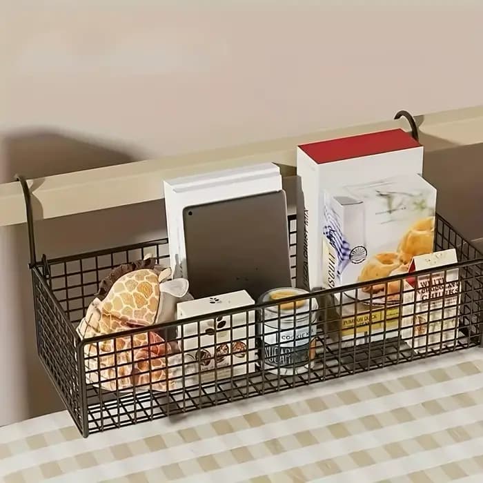 1 pièce de panier de rangement de chevet en fer