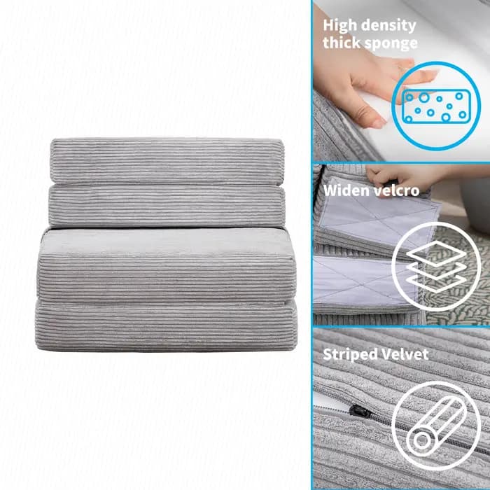 HORGgland O-Matelas de canapé pliant, chaise-lit Leicomoses, 6.3 ", chaise d'invité