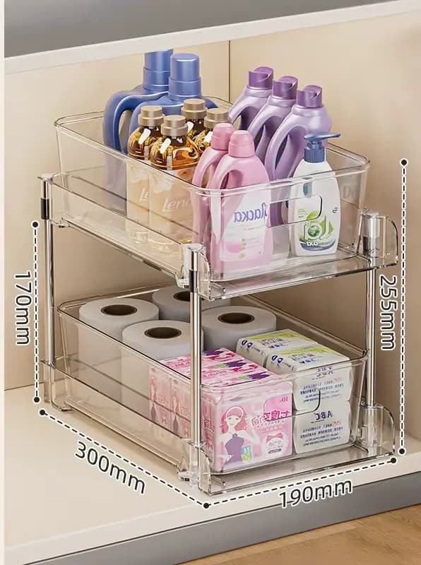 Organisateur de rangement sous évier à 2/3 niveaux, support polyvalent, armoire de comptoir sous évi