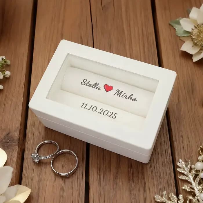 Support de boîte à bagues de mariage personnalisé