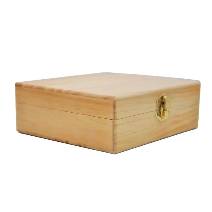 Boîte de rangement en bois avec plateau roulant