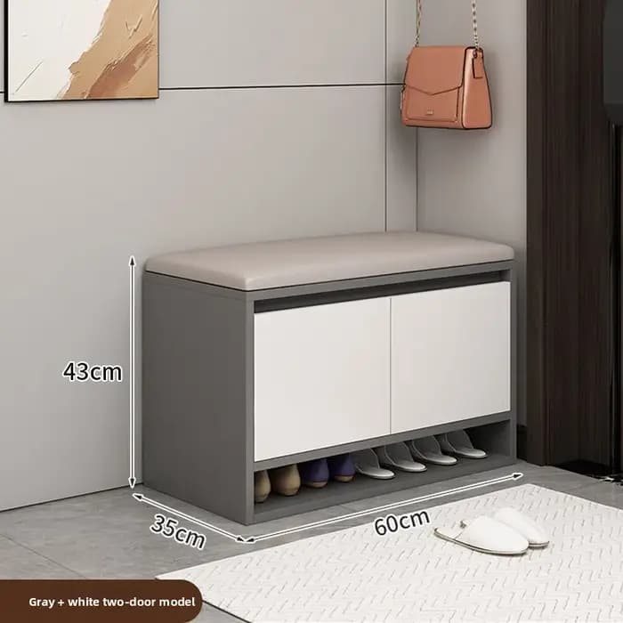 Banc de rangement de chaussures avec coussin, siège d'entrée, armoire à chaussures, organisateur de