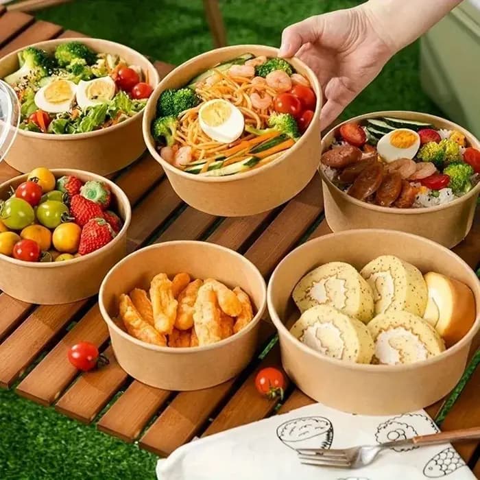 Bols ronds en papier Kraft