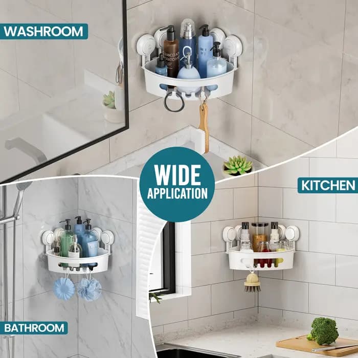 Étagères de douche d'angle TAILI avec ventouses