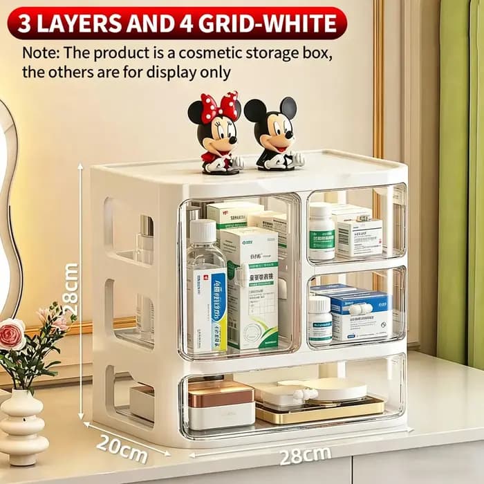 Boîte de rangement multifonctionnelle de grande capacité pour cosmétiques