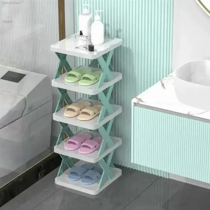 ABKJ-étagère de rangement de chaussures multicouche, étagère à chaussures empilable peu encombrante
