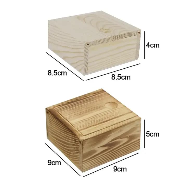 Boîte à bijoux en bois non finie avec couvercle coulissant