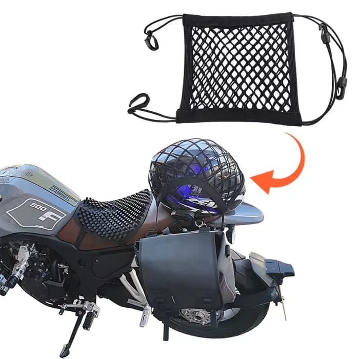 Filet de rangement pour casque de moto