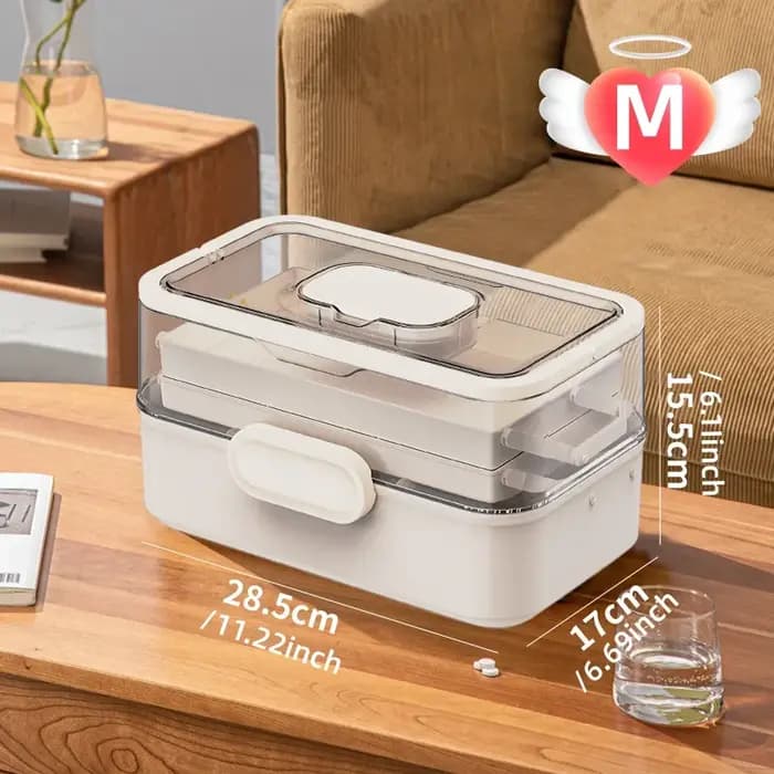 Boîte à médicaments domestique à 3 niveaux, boîte de rangement médicale multicouche de médicaments p