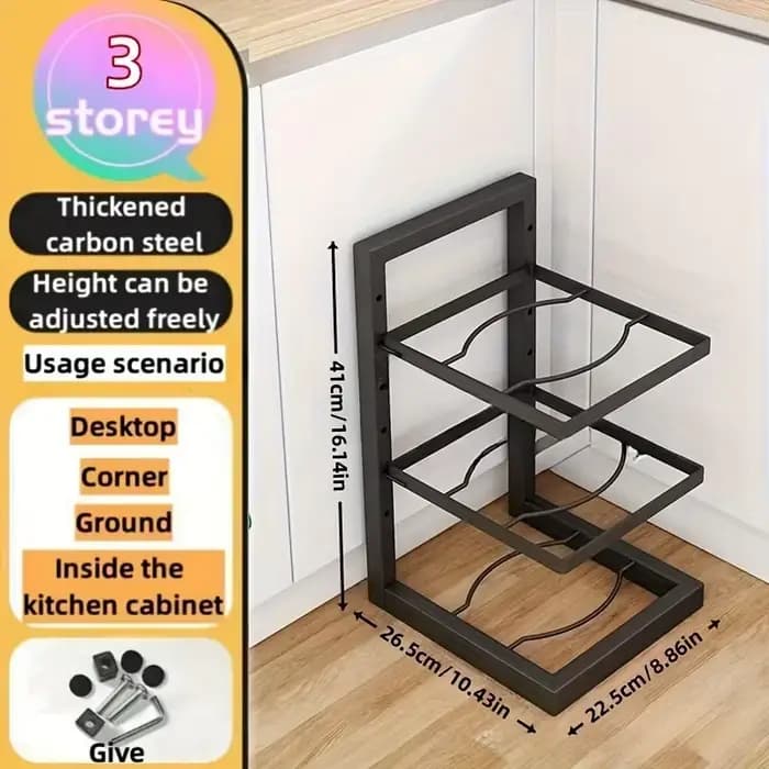 Support de rangement pour casseroles et poêles sous l'évier