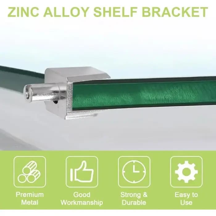 Supports d'étagère en verre 20 pièces: Clips muraux réglables en alliage de Zinc chromé poli avec broche