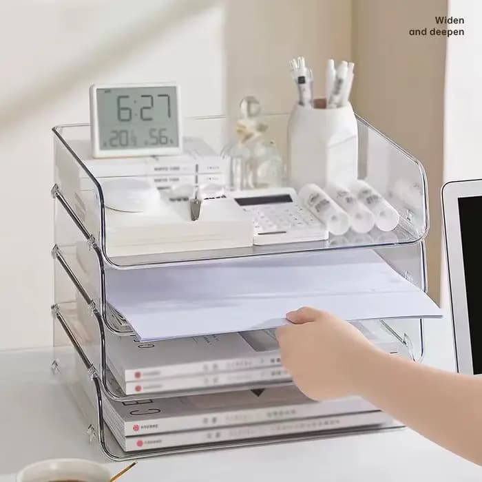 Boîte de rangement empilable pour fichier de bureau