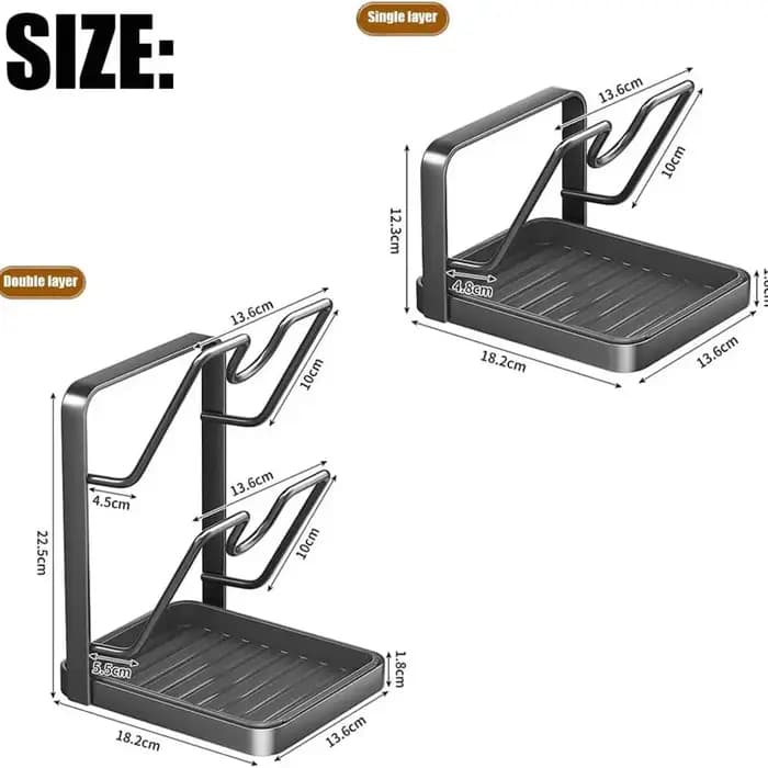 Support de rangement pour couvercles de casseroles avec plateau
