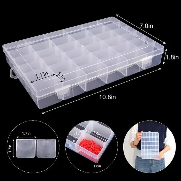 Boîte de rangement de fil, compartiments de broderie, mallette de rangement, porte-fil à coudre, boîte en plastique transparente pour bijoux, matériel de pêche