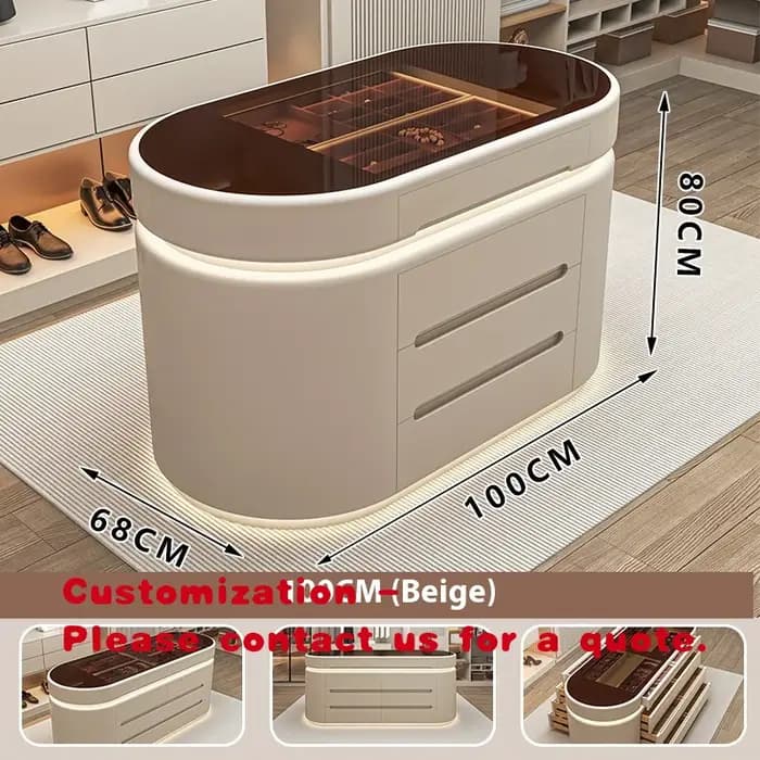 Meuble de chambre à coucher en contreplaqué au design moderne français avec rangement pour bijoux