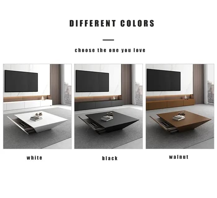 Table basse moderne, grands meubles, rangement bien conçu