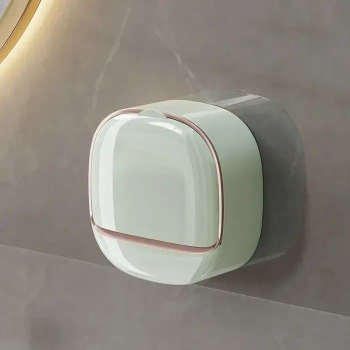 Boîte à savon de vidange de salle de bains, boîte à savon murale ABS avec couvercle, porte-savon éta