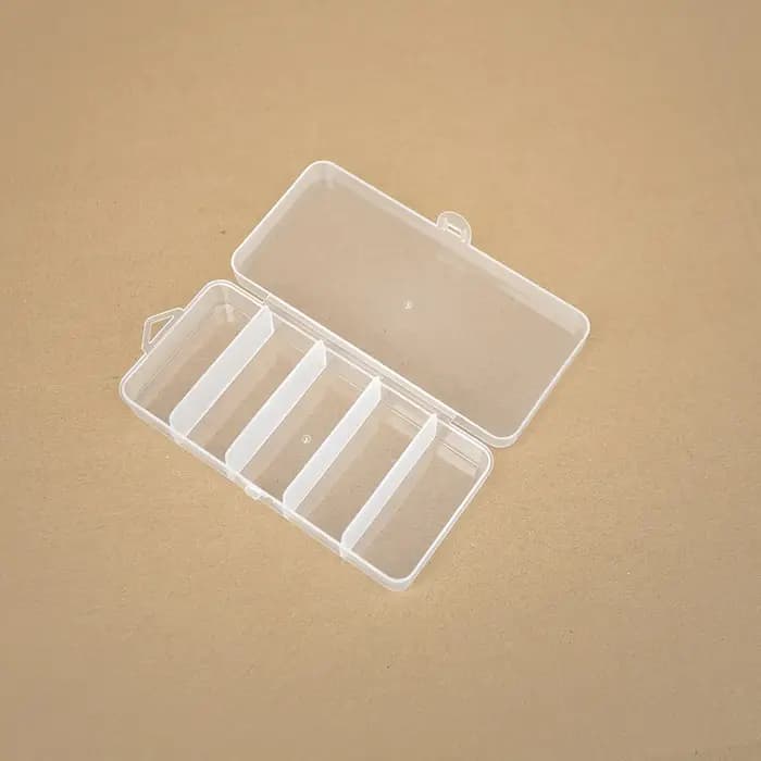 Boîte de rangement transparente à 5 grilles, boîte d'emballage en plastique pour pièces faites à la