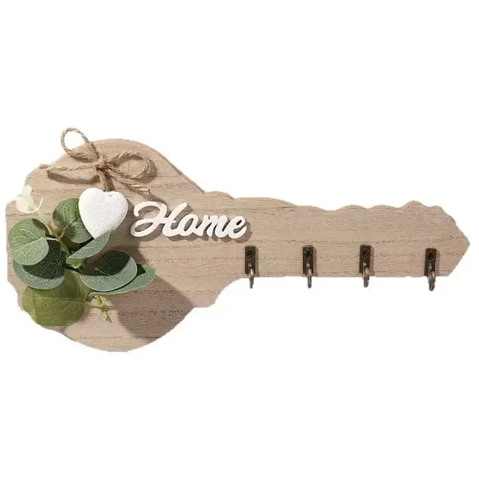 Porte-manteau mural créatif en bois avec crochets