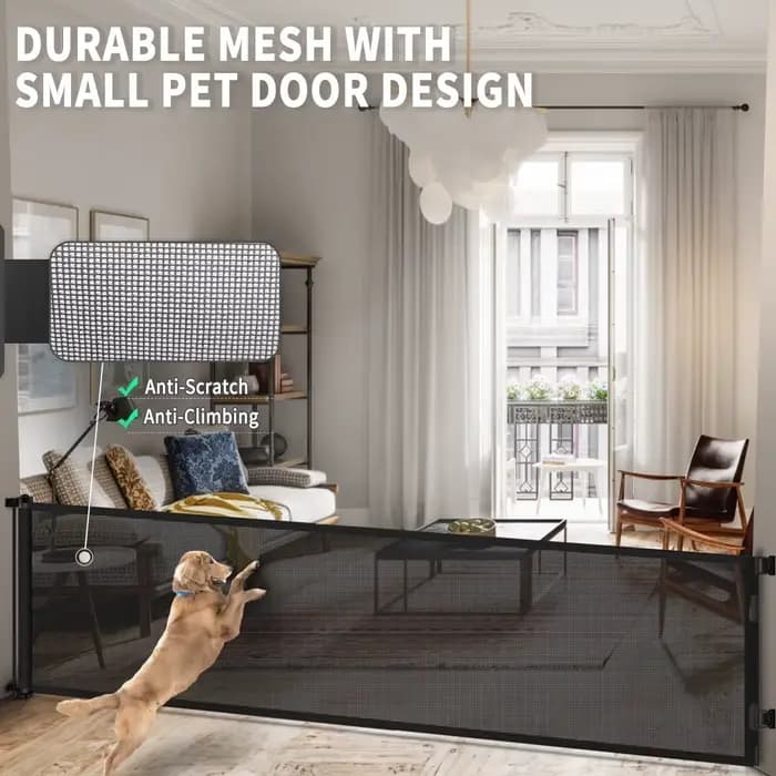 Barrière rétractable en maille haute pour enfants et animaux de compagnie, porte rétractable pour ch