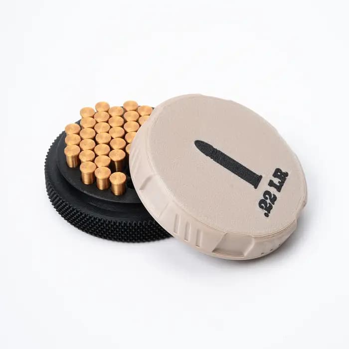Boîte de rangement compacte et empilable pour munitions