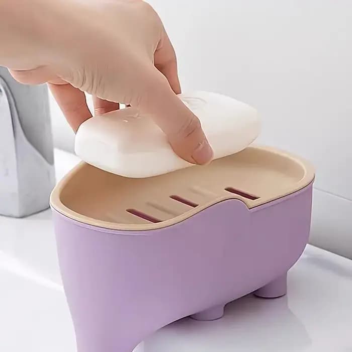 Boîte à savon double couche en forme d'éléphant
