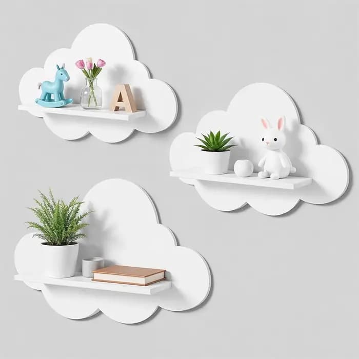 Étagères flottantes mignonnes en forme de nuage