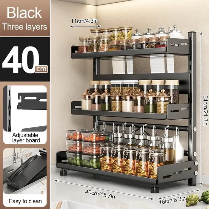Support de rangement d'épices à 3 niveaux pour comptoir