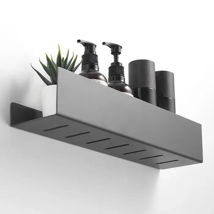 Étagère de salle de bain noire