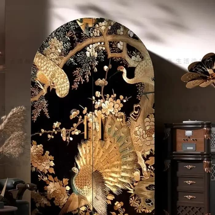 Meuble de rangement vintage avec portes et étagères