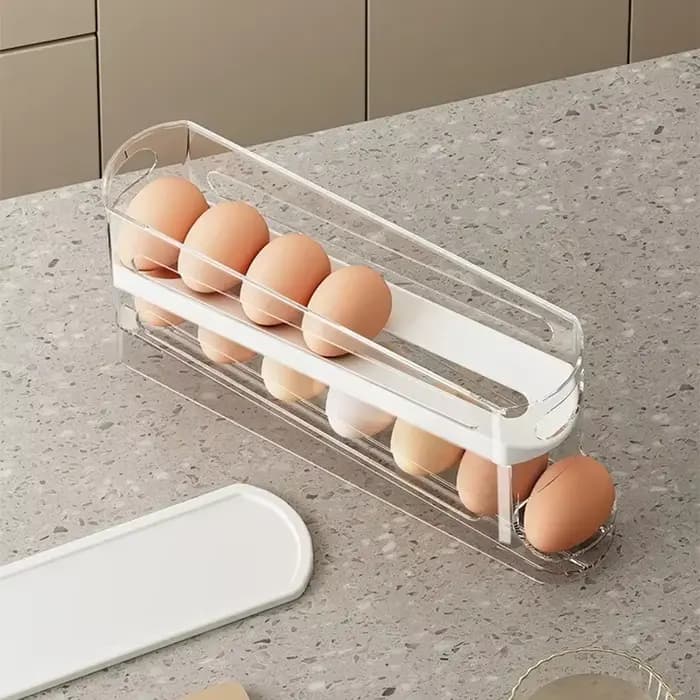 Boîte de rangement d'œufs de réfrigérateur bicouche